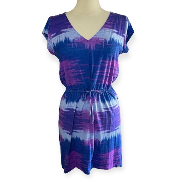THE NORTH FACE Blue & Purple V-Neck Casual Mini Dress, Medium - Picture 1 of 9